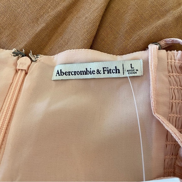 Abercrombie & Fitch NWT Pink Ruched Twist Front Mini Dress Spaghetti Strap: L - Picture 10 of 13